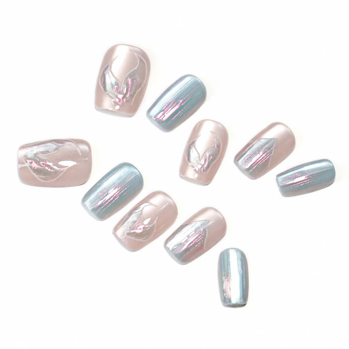 Artistic Nail Tips with Floral Design Kalsten