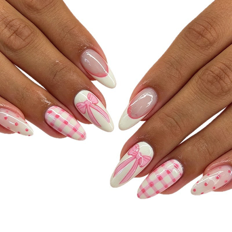 Decorative Pink Bow Nail Art Enhancements Kalsten