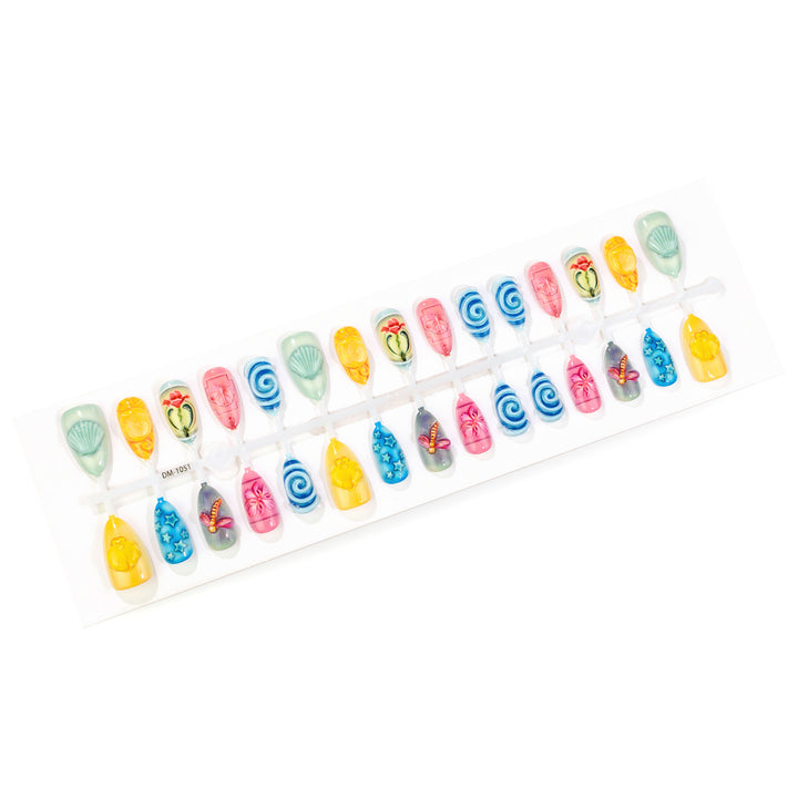 Artistic Decorative Summer-Themed Press-On Nails