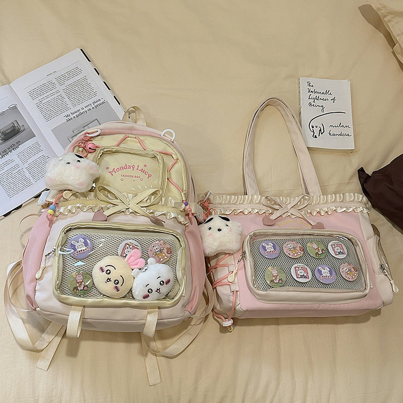 Fashionable leisure backpack with creative details and versatile compartments Kalsten