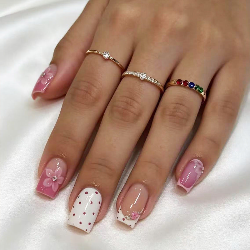 Floral Embellished Press-On Nail Set Kalsten