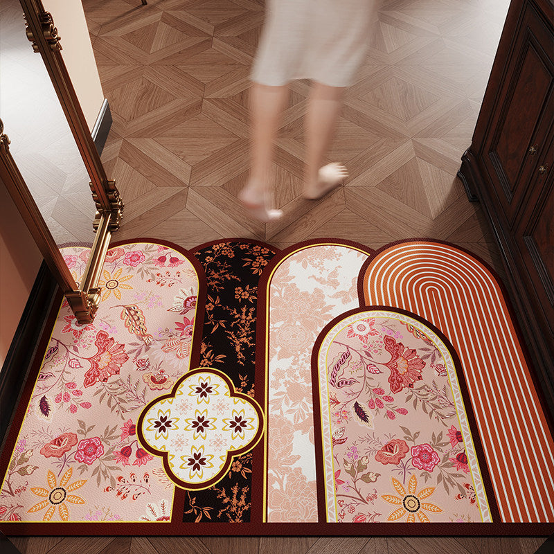 Decorative Floral Design Entrance Mat