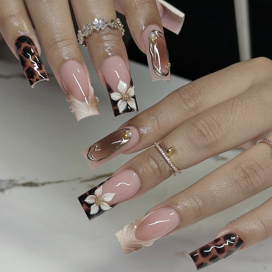 Artistic Floral and Abstract Nail Art Extensions Kalsten