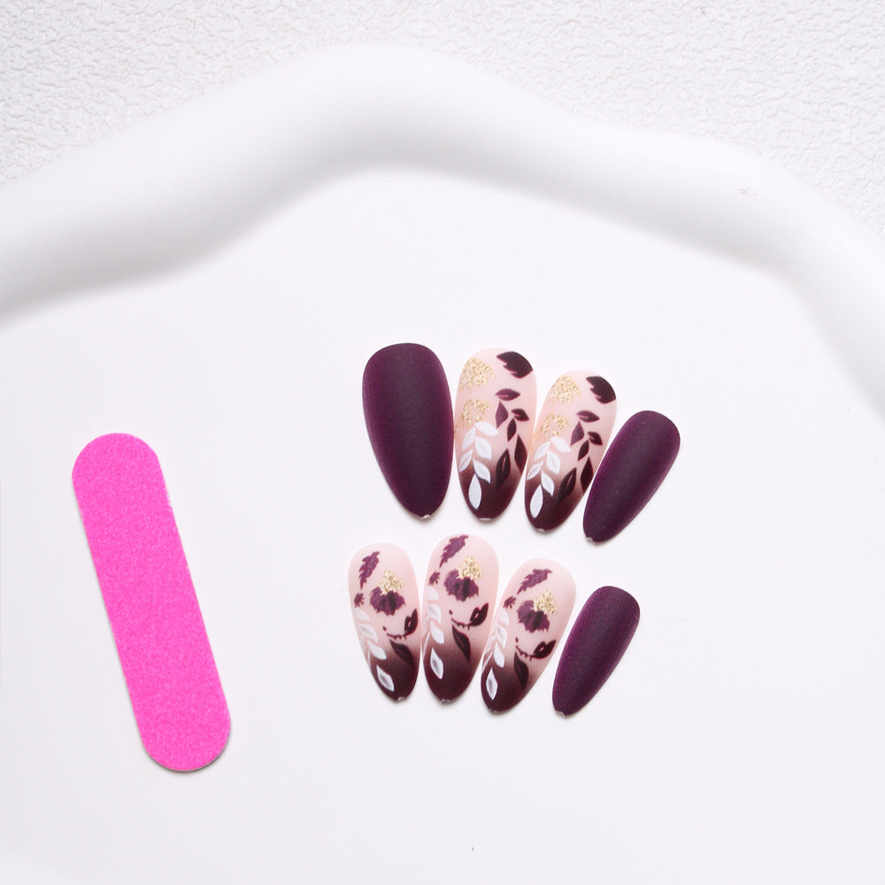 Elegant Floral Press-On Nail Set Kalsten