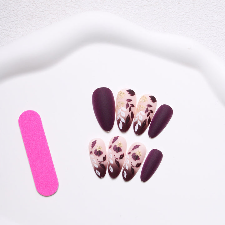 Elegant Floral Press-On Nail Set Kalsten