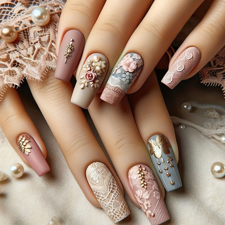 Floral Art Acrylic Nail Set Kalsten
