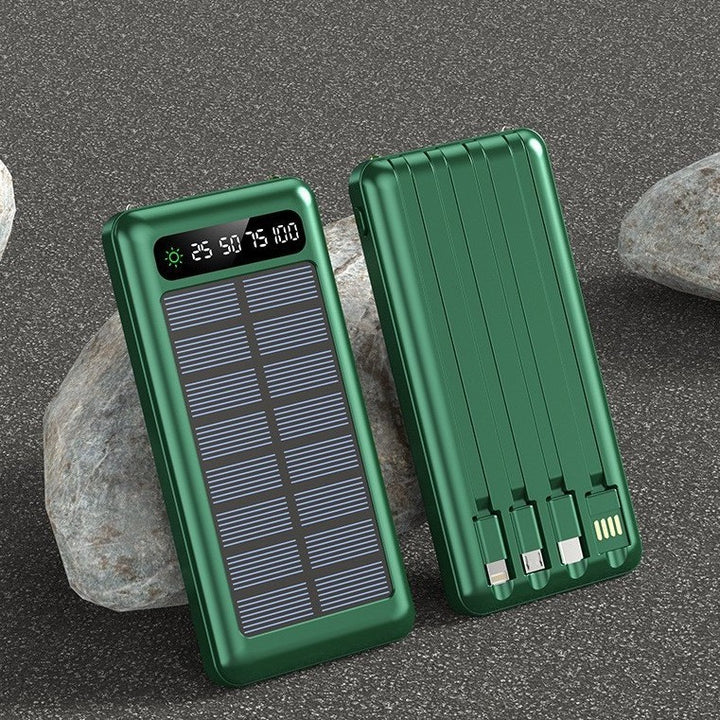 Solar-powered power bank with integrated charging cables Kalsten