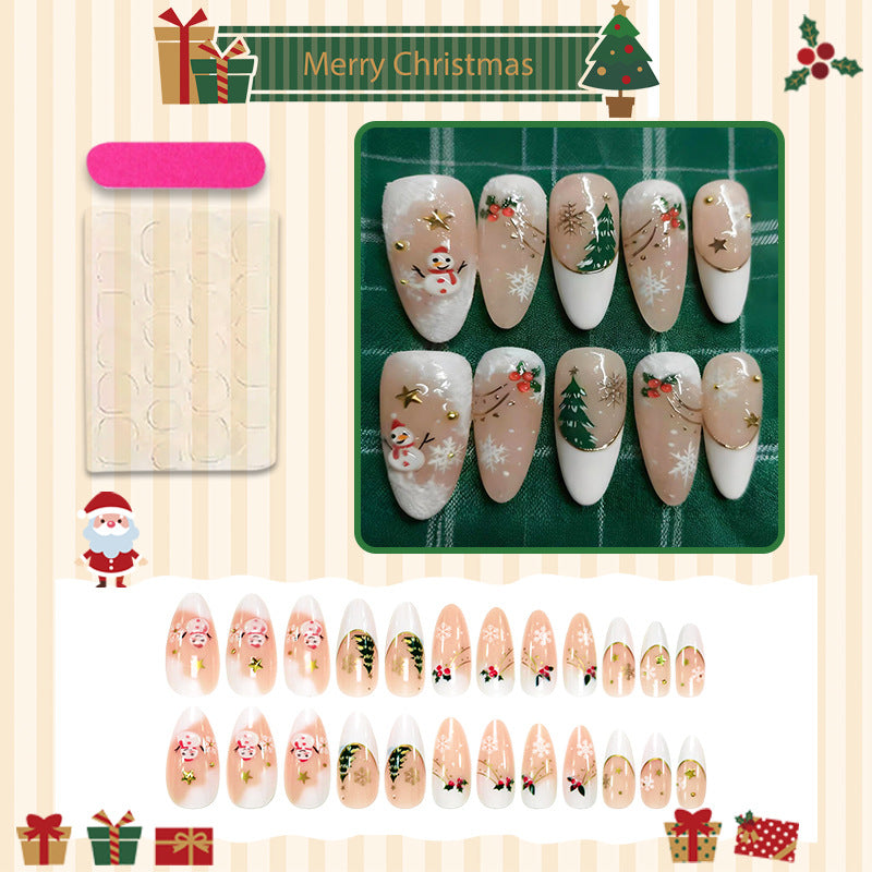 Artificial nail set with festive snowmen and Christmas motifs Kalsten