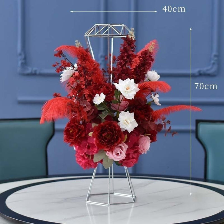 Luxurious Floral Centerpiece with Modern Metal Base