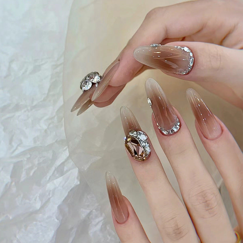 Elegant Press-On Nails with Crystal Accents Kalsten