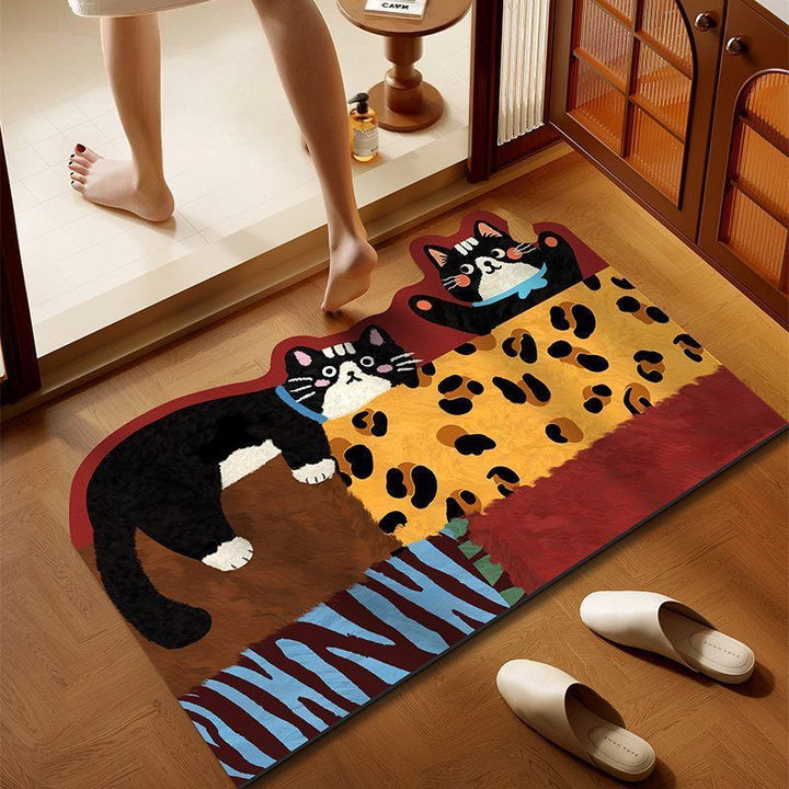 Cartoon Cat-Themed Indoor Area Mat