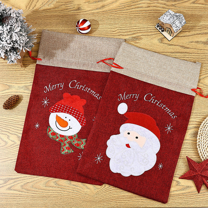 Festive Christmas gift sack with snowman motif Kalsten