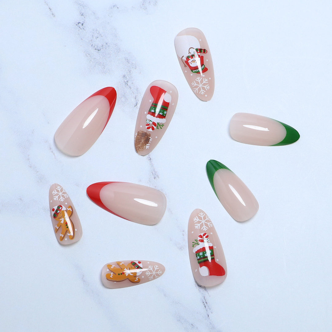 Festive Holiday-Themed Press-On Nails Kalsten