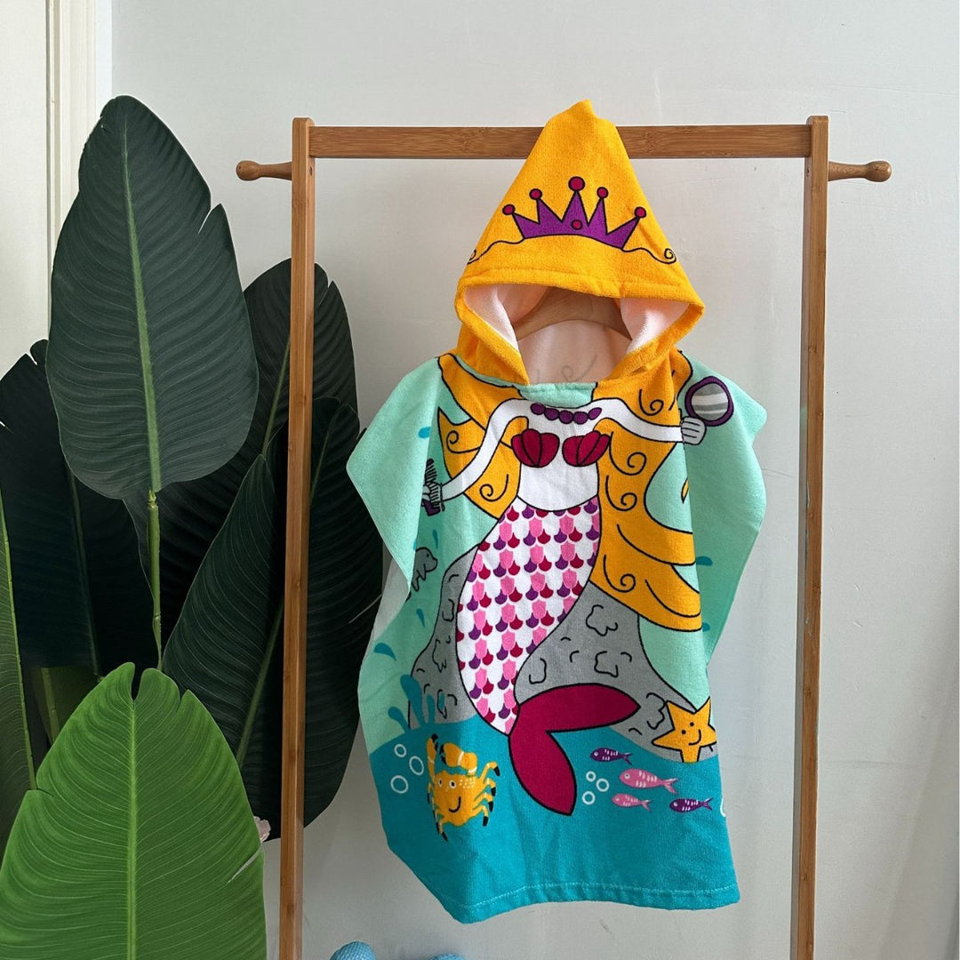 Kids' Shark-Themed Hooded Towel Poncho Kalsten