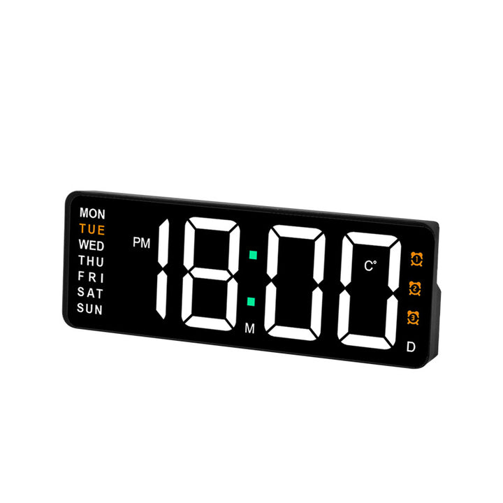 Digital wall clock with temperature and weekday display Kalsten