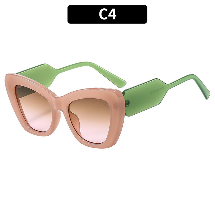 Artistic Oversized Cat-Eye Glasses