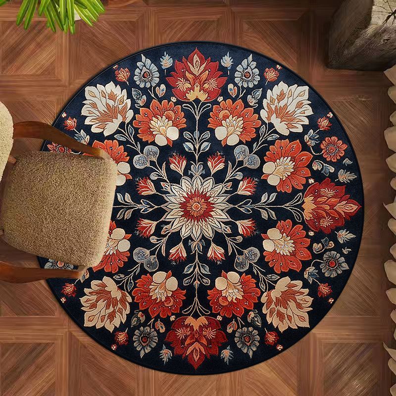 Floral Pattern Round Area Rug Kalsten