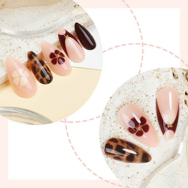 Creative nail art set with floral and leopard pattern Kalsten