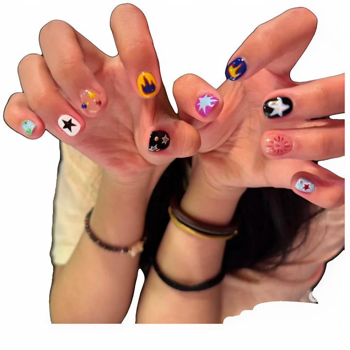 Cosmic-Themed Press-On Nail Art Set Kalsten