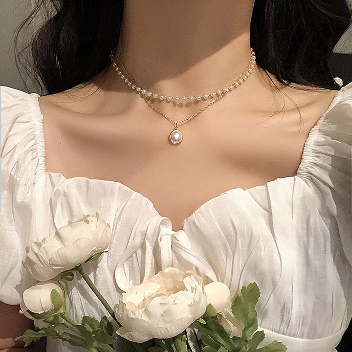 Elegant Layered Pearl Necklace Kalsten