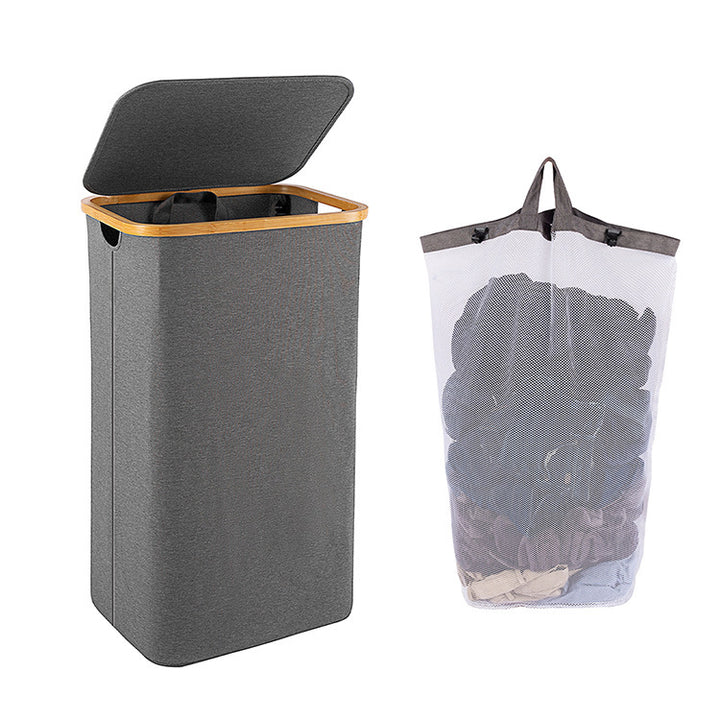 High-quality laundry basket with bamboo lid Kalsten