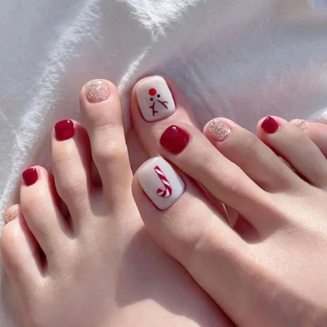Creative Holiday-Themed Toe Nail Art