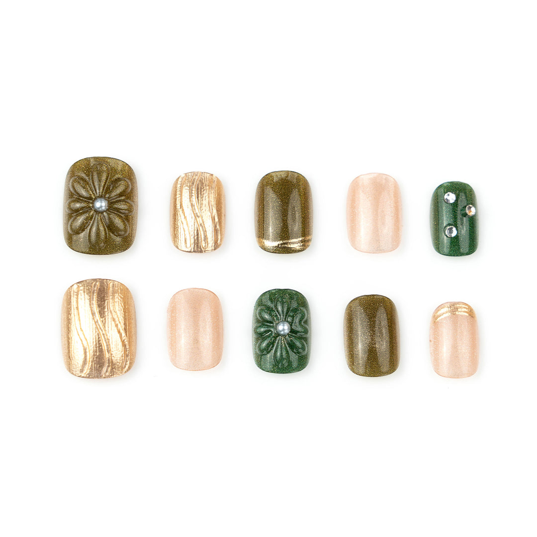 Artistic Textured Press-On Nail Art Kalsten