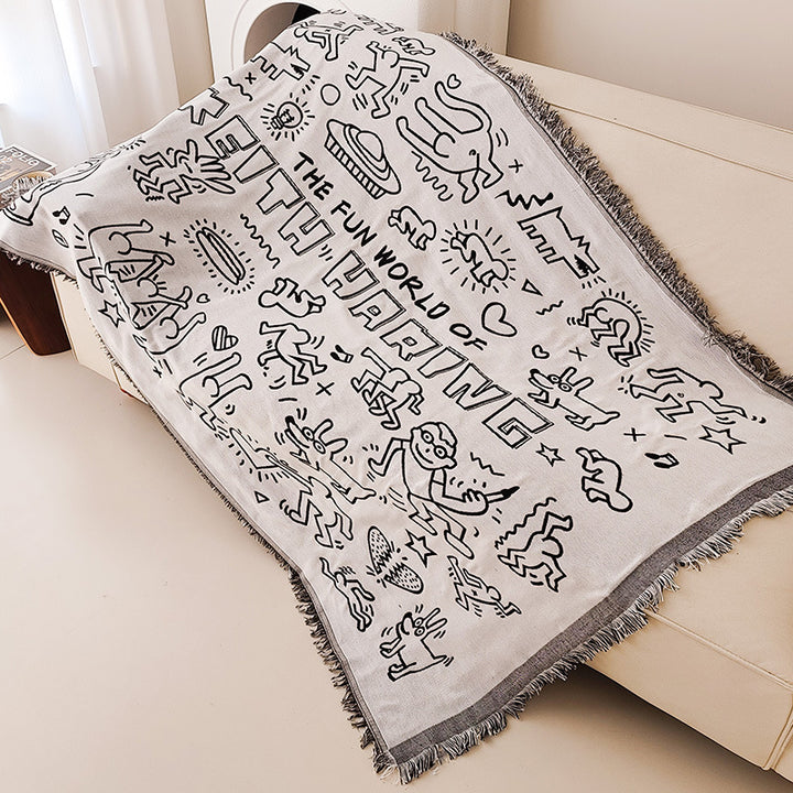 Artistic Cat-Themed Throw Blanket