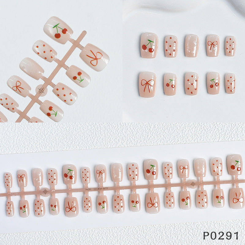 Strawberry Decorated Press-On Nails Kalsten