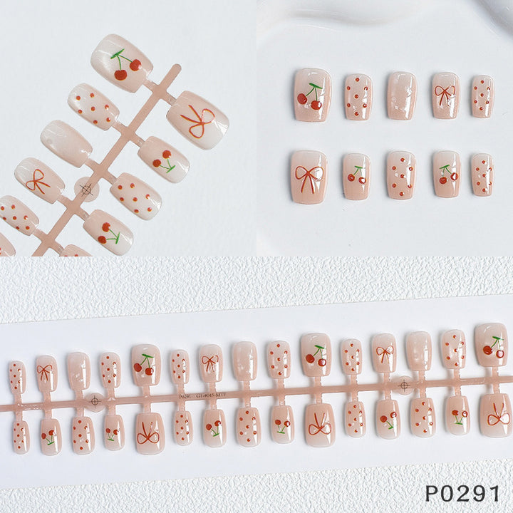 Strawberry Decorated Press-On Nails Kalsten