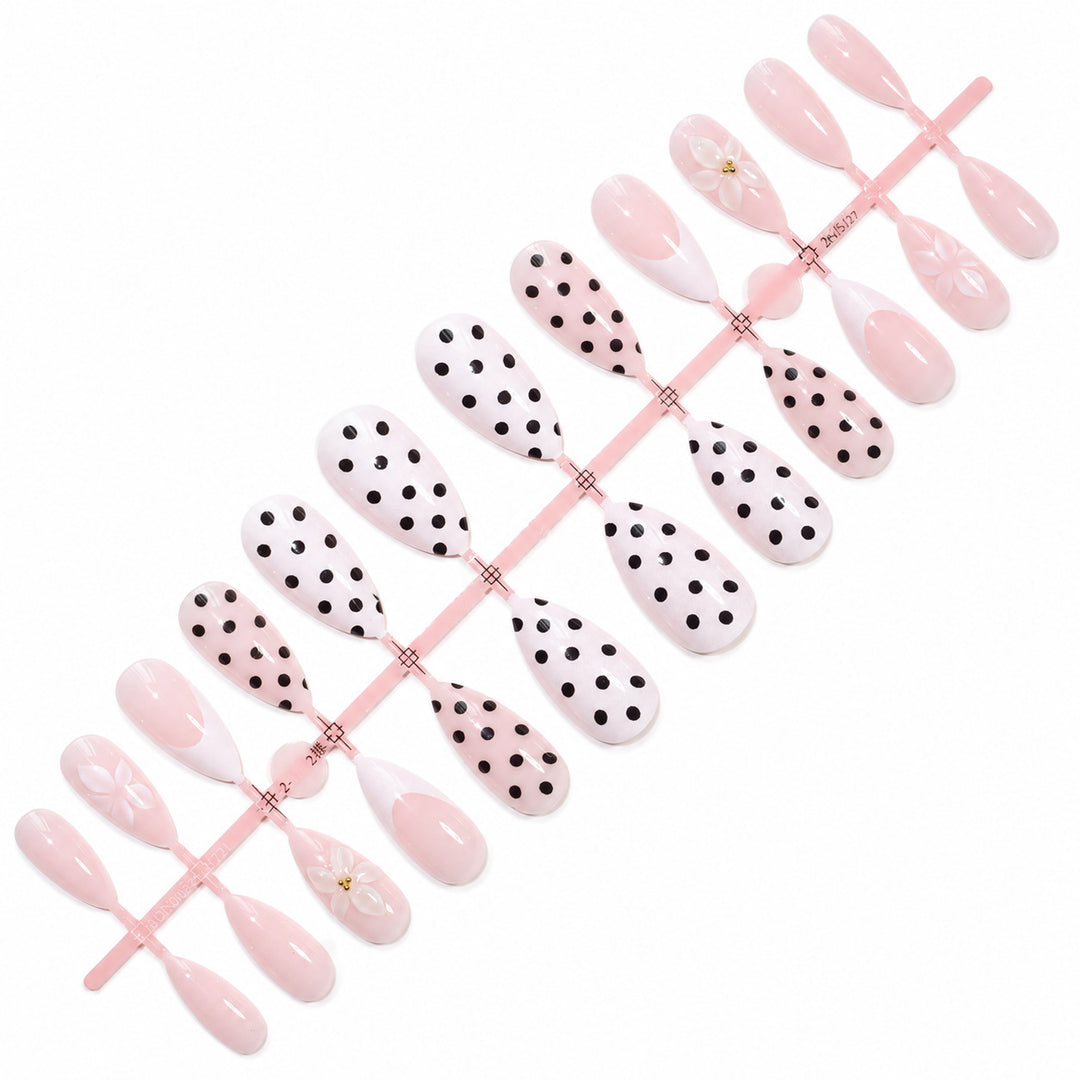 Premium Nail Design with Dots and Flowers Kalsten