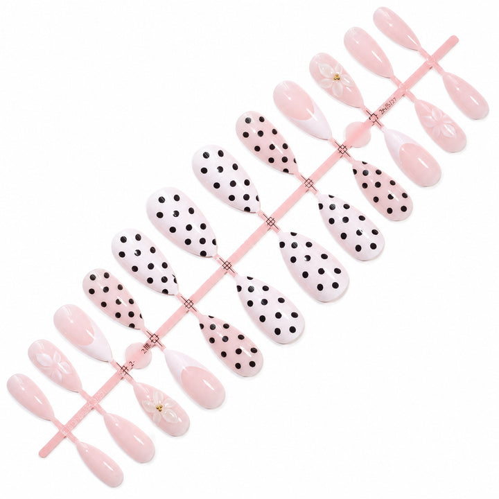 Premium Nail Design with Dots and Flowers Kalsten