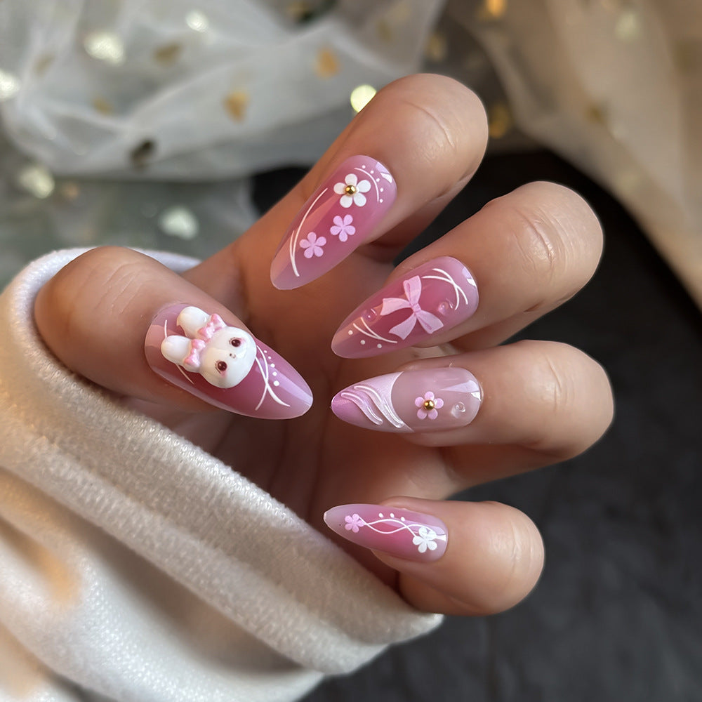 Artistic Playful Bunny Press-On Nail Set Kalsten