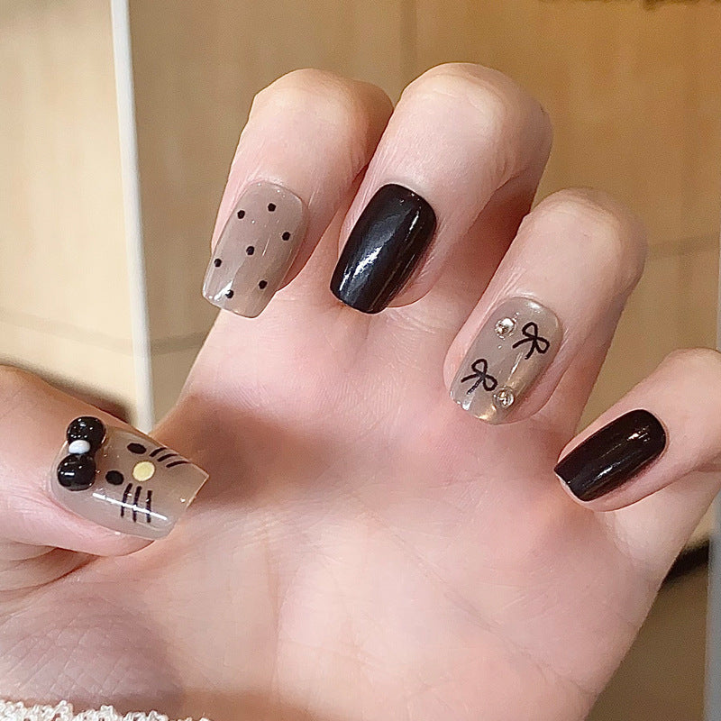 Stylish Press-On Nail Tips with Leopard Design Kalsten