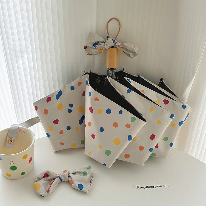 Women Multi-Purpose Foldable Shoulder Bag with Colorful Polka Dot Pattern Kalsten