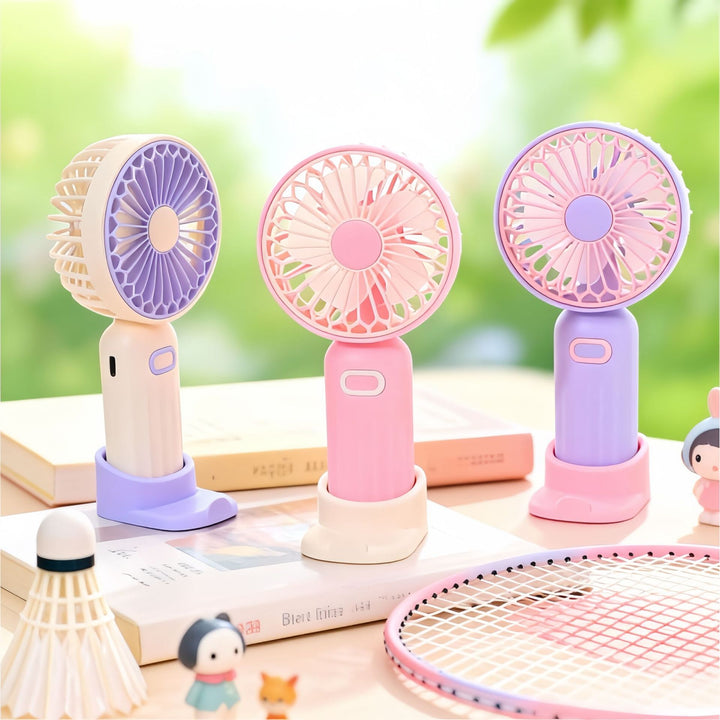 Women's portable mini hand fan with USB connection and flexible tilt Kalsten