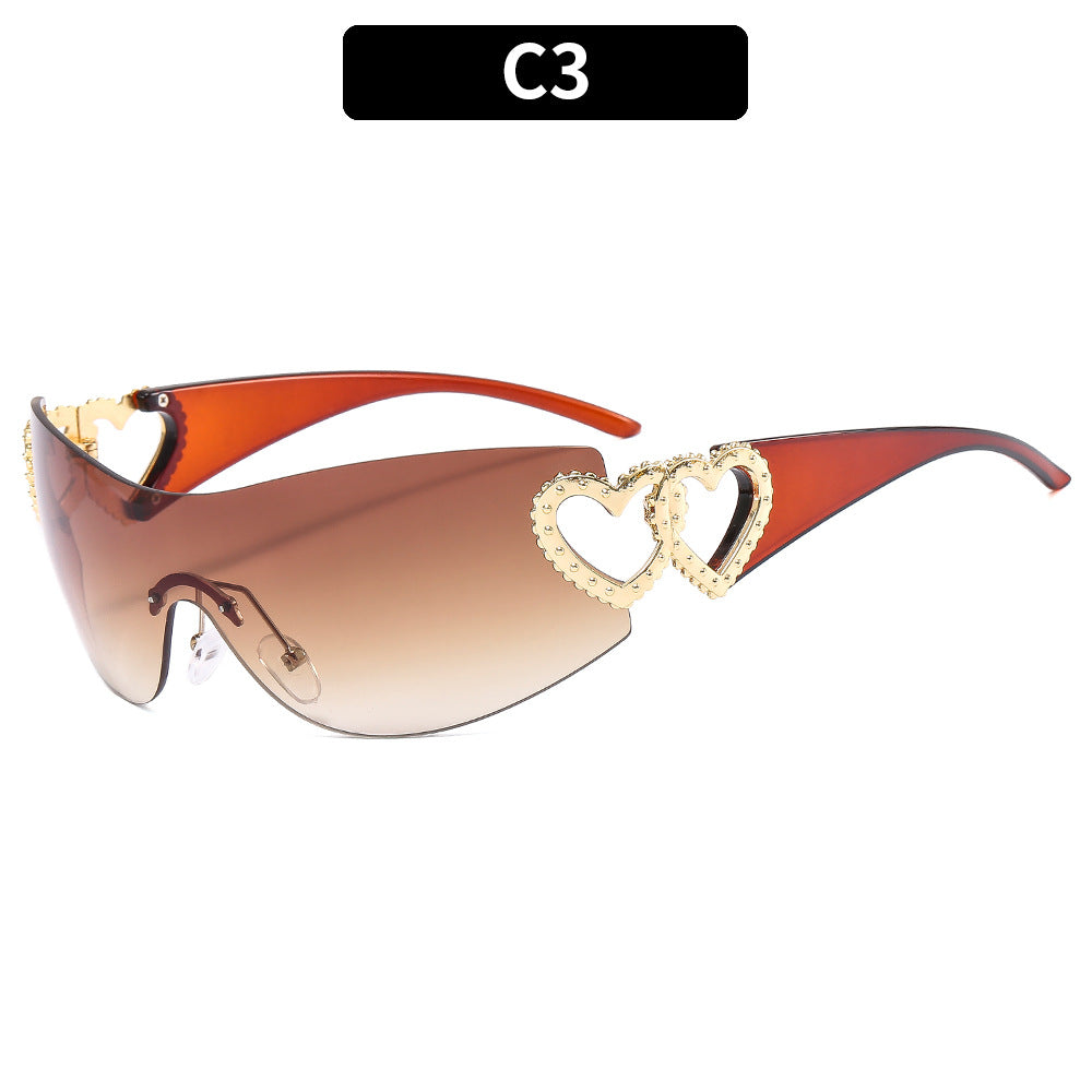 Heart-Detail Futuristic Sunglasses