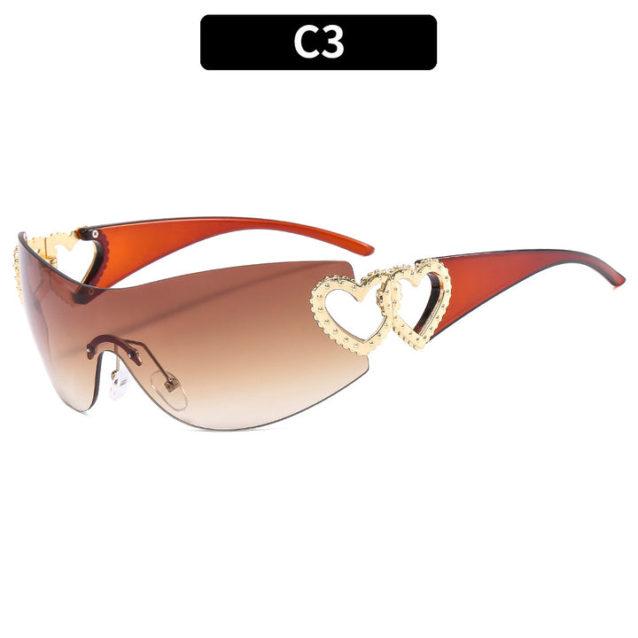 Heart-Detail Futuristic Sunglasses
