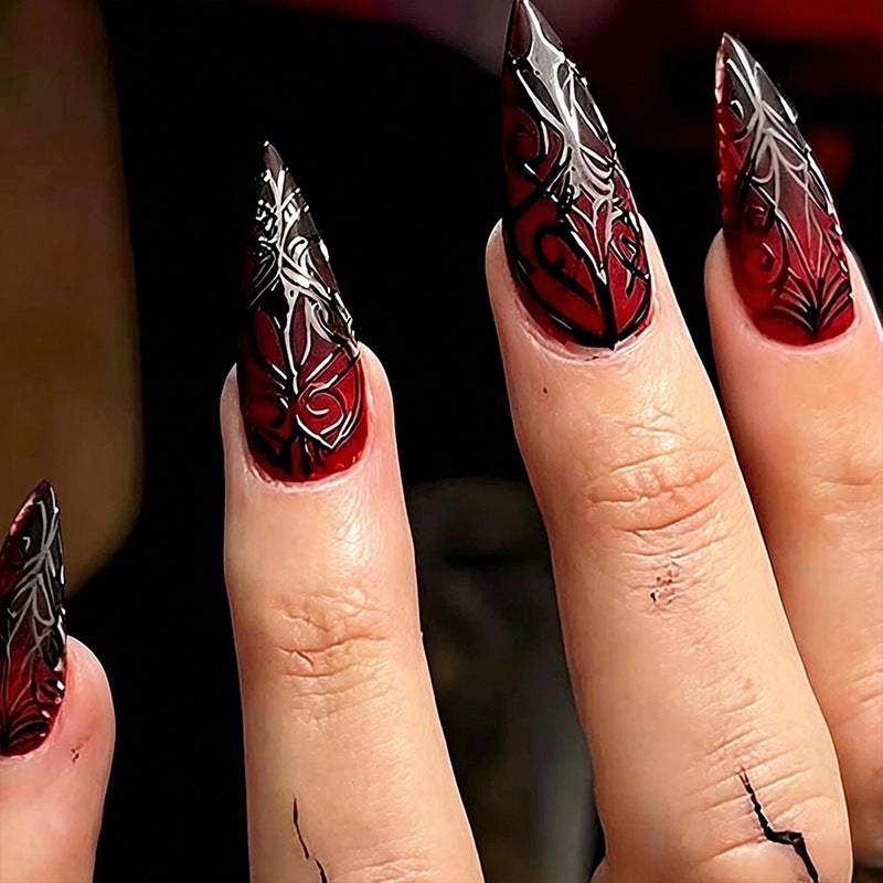 Artificial nails with elegant gothic pattern Kalsten