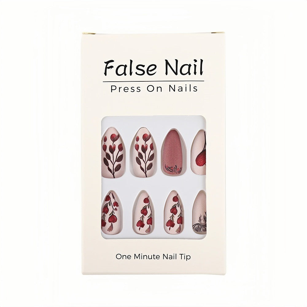 Artificial Nail Set with Romantic Heart Design Kalsten