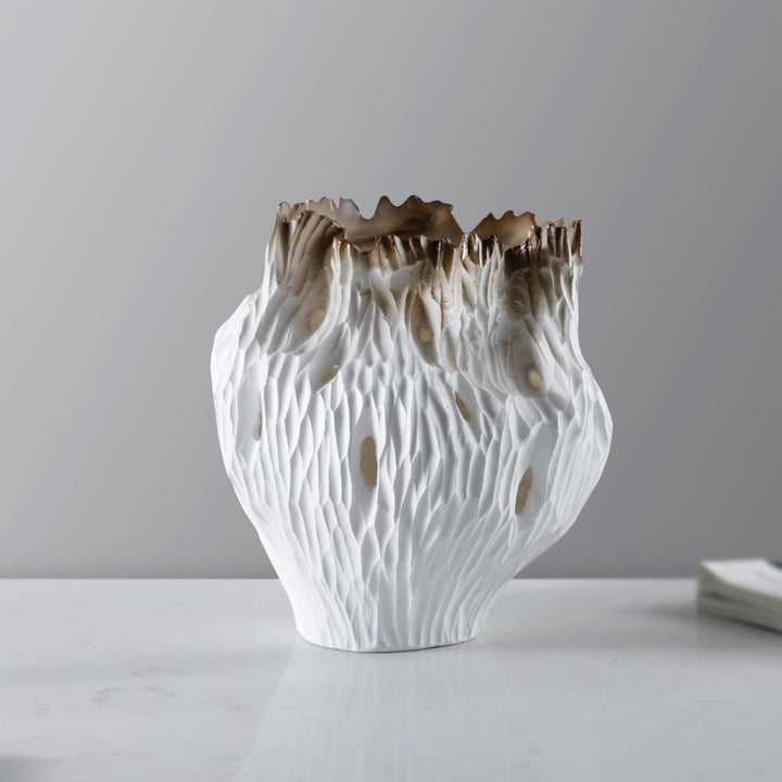 Textured Ceramic Flower Vase