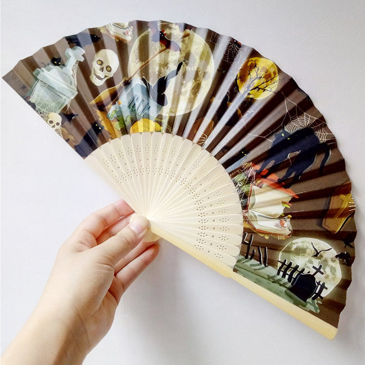 Ladies Fan with Creative Halloween Design Kalsten