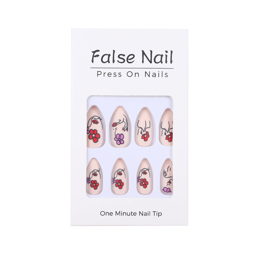 Handmade art nails with floral patterns Kalsten