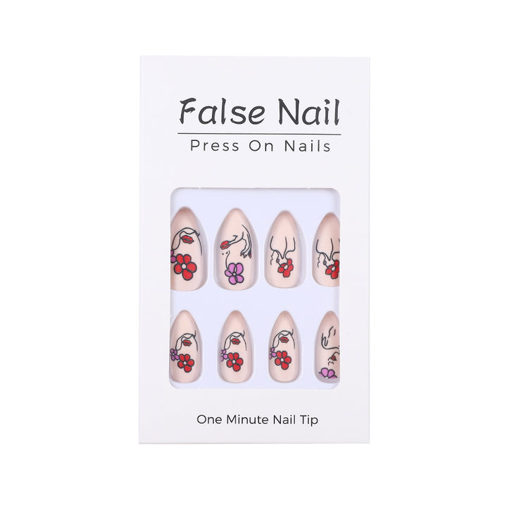 Handmade art nails with floral patterns Kalsten