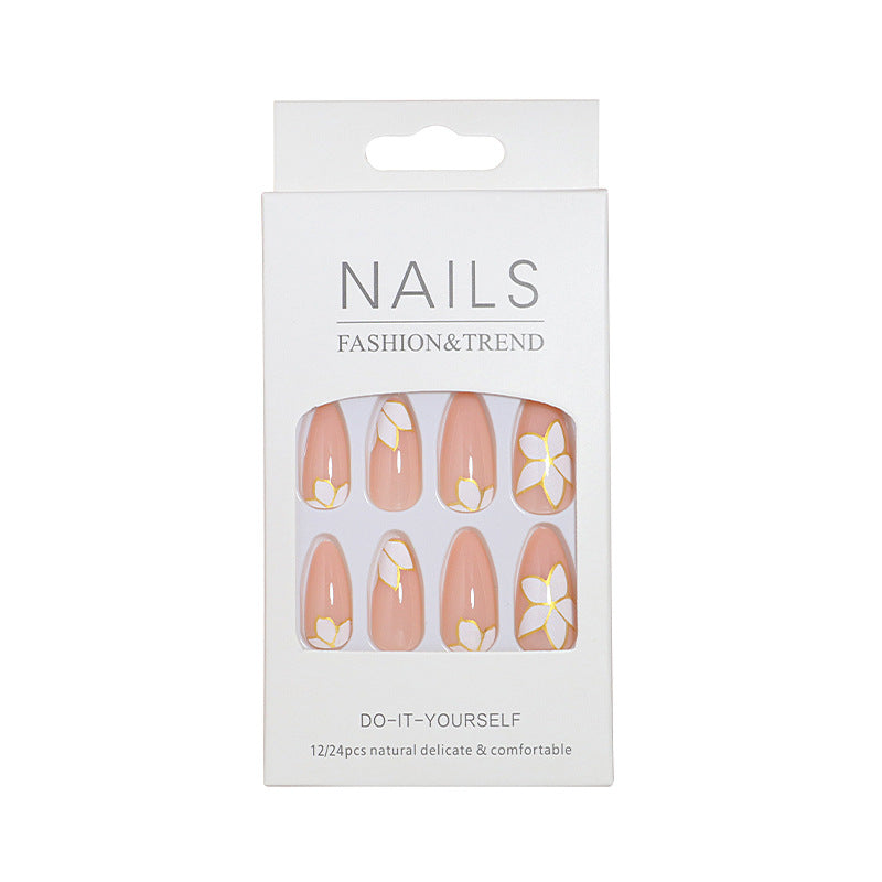 Elegant Floral-accented Press-On Nail Set Kalsten