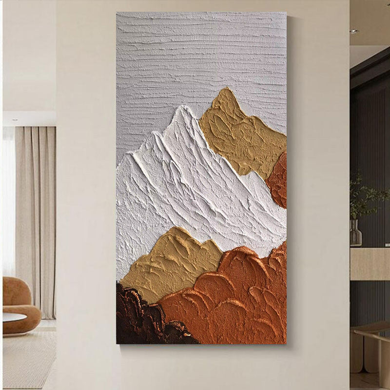 Textured 3D Mountain Landscape Wall Art