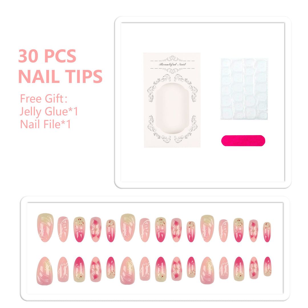 Floral Design Press-On Nail Tips