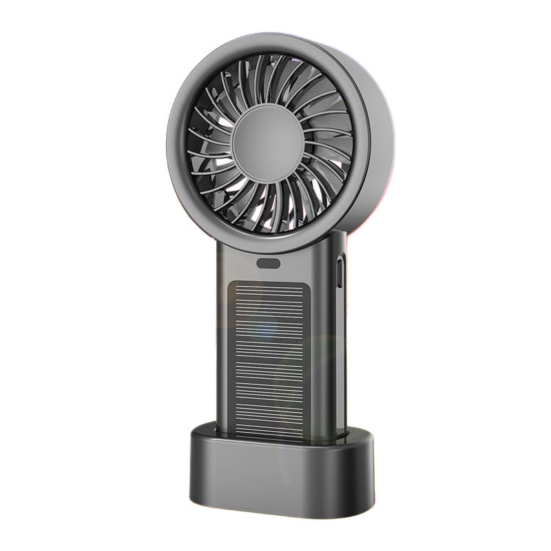 Unisex portable hand fan with solar panel, USB charging function and rechargeable battery Kalsten