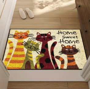 Artistic Cat-Themed Area Mat