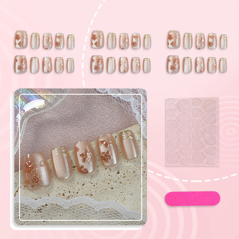Floral-Embellished Press-On Nail Set